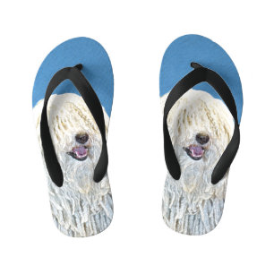 Puli-Malerei - Niedliche Original Hunde-Kunst Kinderbadesandalen