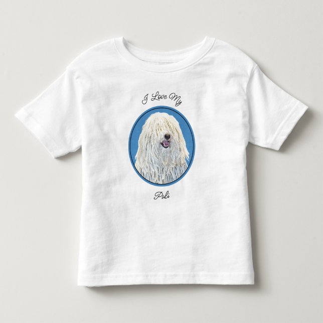 Puli-Malerei - Niedliche Original Hunde-Kunst Kleinkind T-shirt (Vorderseite)