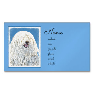 Puli-Malerei - Niedliche Original Hunde-Kunst Magnetische Visitenkarte