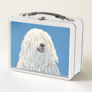 Puli-Malerei - Niedliche Original Hunde-Kunst Metall Brotdose