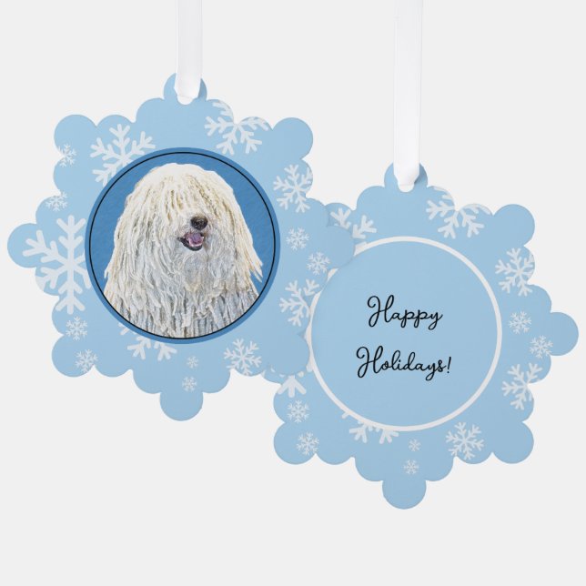 Puli-Malerei - Niedliche Original Hunde-Kunst Ornament Karte (Vorderseite/Rückseite)