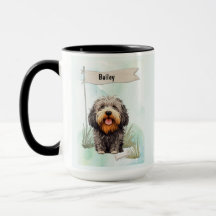 Puli Wasserfarbe Personalisierter Hund