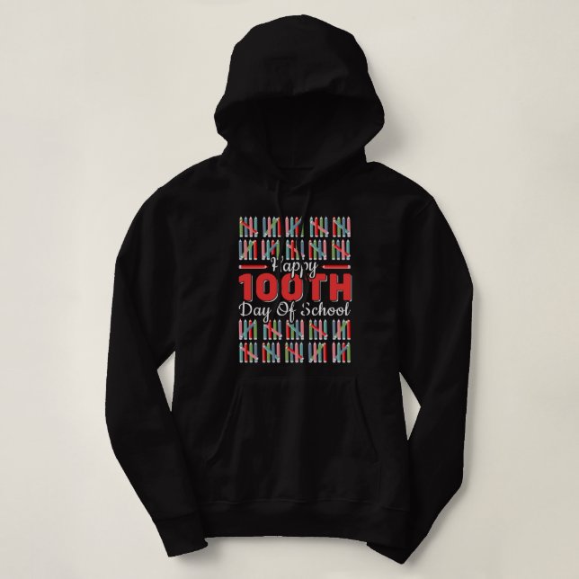 Pull À Capuche 100 jours de crayon scolaire (Design devant)