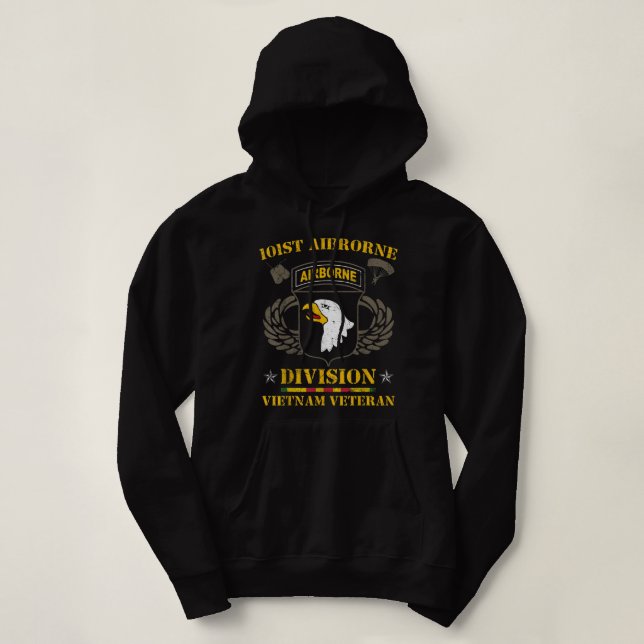 Pull À Capuche 101st Airborne Division Vietnam Veteran Tshirt, Ve (Design devant)