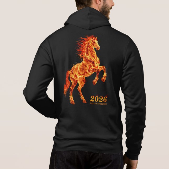 Pull À Capuche 2026 Année du Cheval de Feu (Dos)