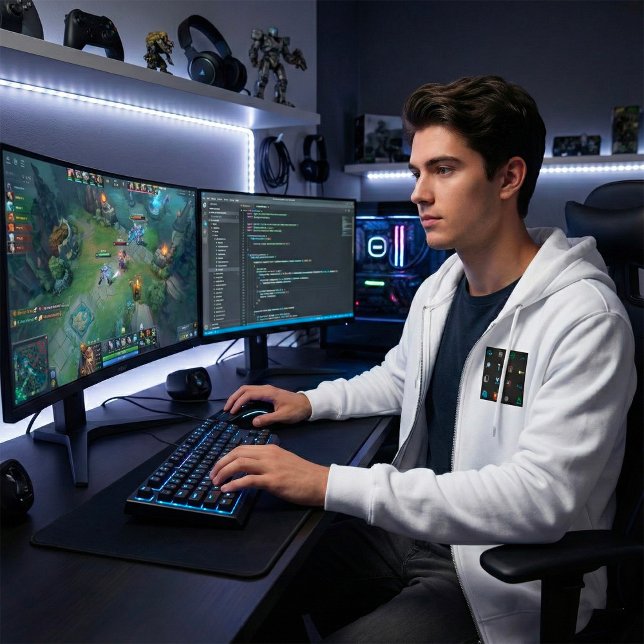 Pull À Capuche 90s Retro Tech and Web Icon Pattern (Créateur téléchargé)