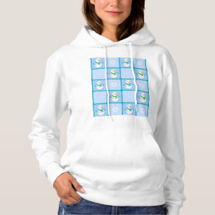 Pull À Capuche À damiers hiver bonhomme de neige motif et flocons