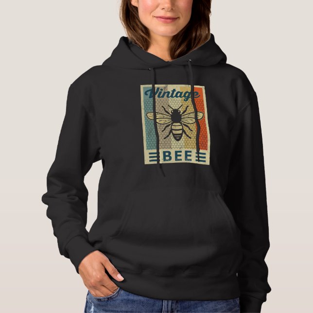 Pull À Capuche Abeille apicultrice vintage (Devant)