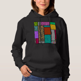 Pull À Capuche Abstraction de design graphique floral Mondrian