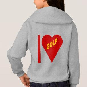 Pull à capuche acier dos filles  I LOVE GOLF