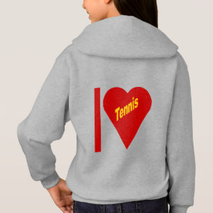 Pull à capuche acier dos filles  I LOVE TENNIS