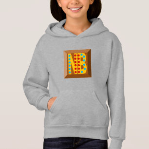 Pull à capuche acier filles NOEL BONBONS