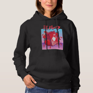 Pull À Capuche Aesthetic Buée de Milk Shake aux Fraises Vaporwave