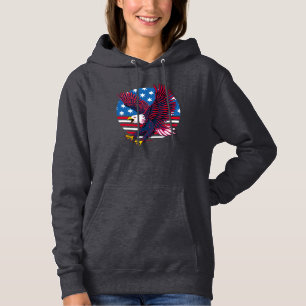 Pull À Capuche Aigle volant et drapeau américain