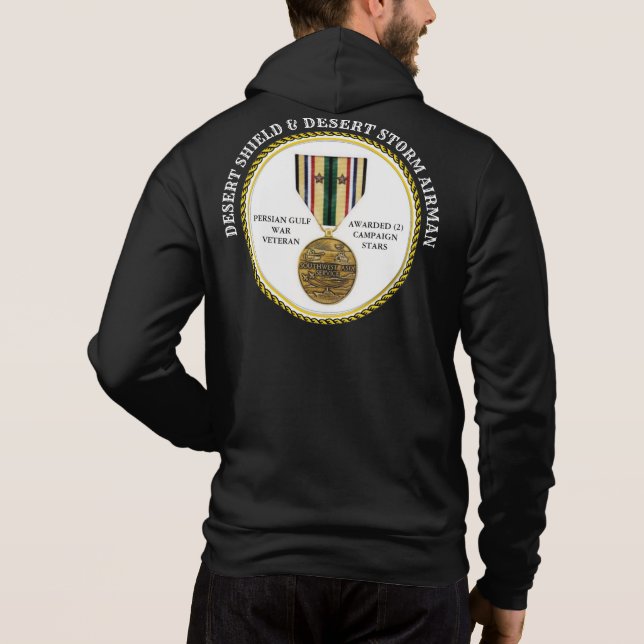 PULL À CAPUCHE AIRMAN 2 ÉTOILES DESERT SHIELD & DESERT STORT (Dos)
