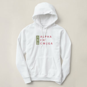 Pull À Capuche Alpha Chi Omega Logo Empilé