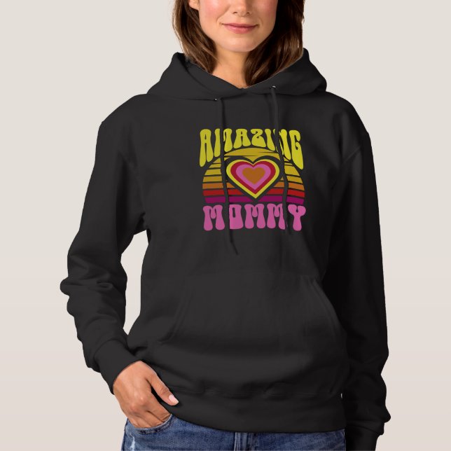 Pull À Capuche Amazing Mommy Cute Sunset Hearts Mother s Day Retr (Devant)