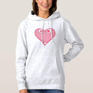 Pull À Capuche Amour Hypnotique – Cœur Contourné Rouge Minimalist