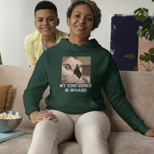 Pull À Capuche Amoureux des chats Forêt profonde Blanc Citation P