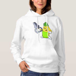 Pull À Capuche Ananas comme coiffeur avec ciseaux et razor