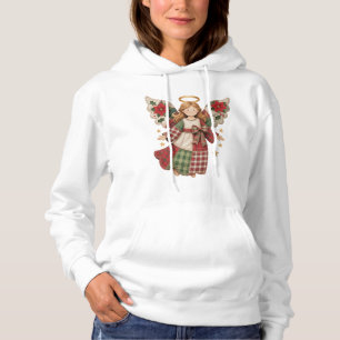 Pull À Capuche Ange de Noël avec étoiles dorées