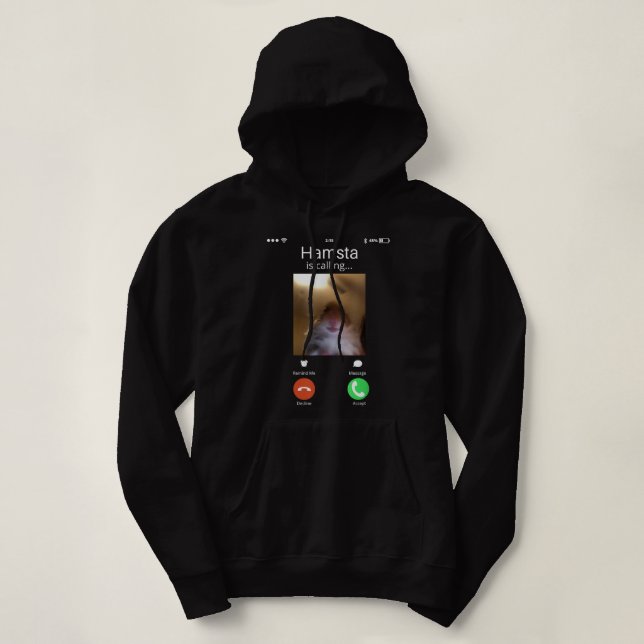 Pull À Capuche Appel vidéo de mème Hamster appelant caméra avant (Design devant)