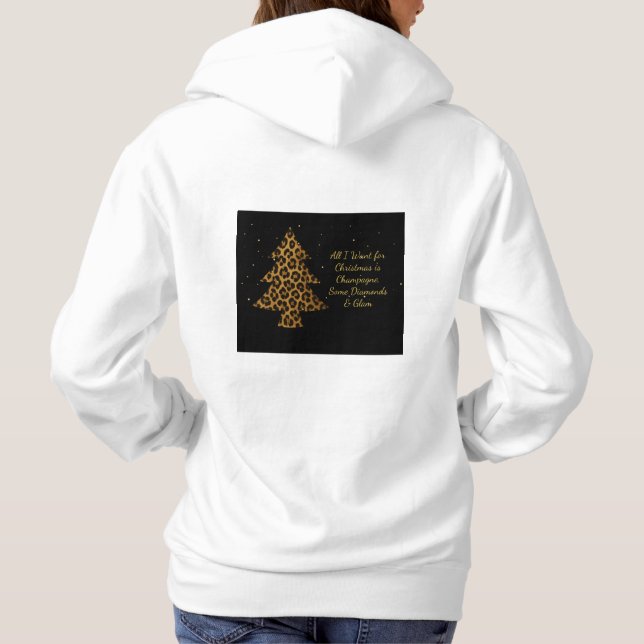Pull À Capuche Arbre léopard chic pour les fêtes (Dos)