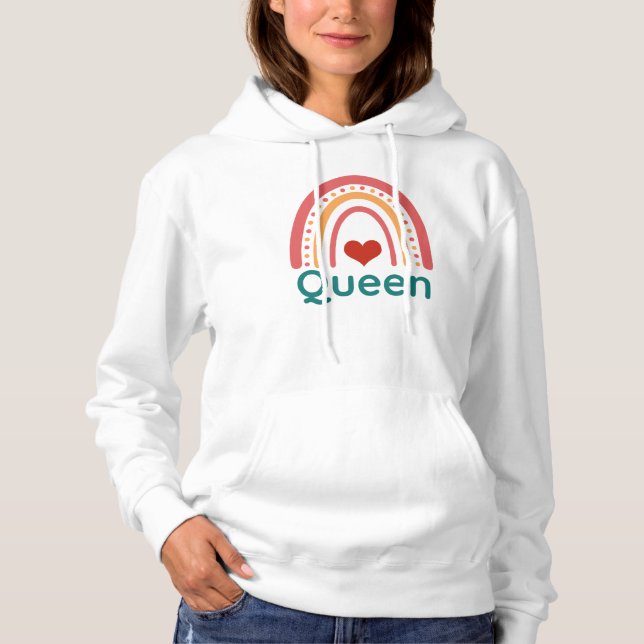 Pull À Capuche Arc-en-ciel Queen Boho (Devant)