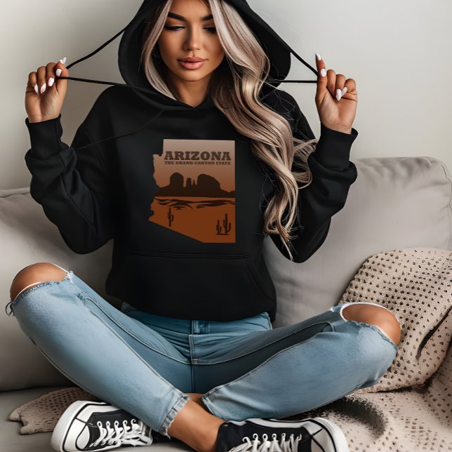 Pull À Capuche Arizona carte Grand Canyon paysage (Créateur téléchargé)