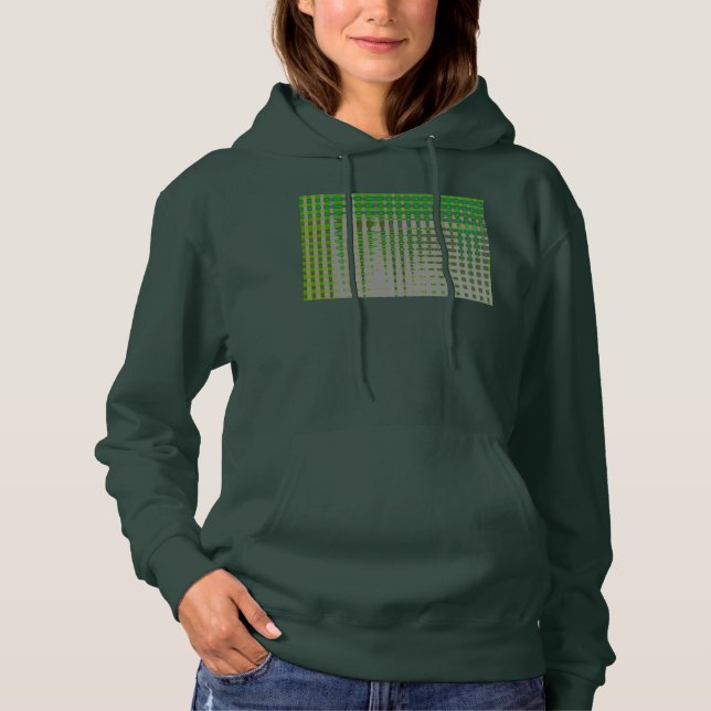 Pull À Capuche Art Abstrait Vert 1003 (Devant)
