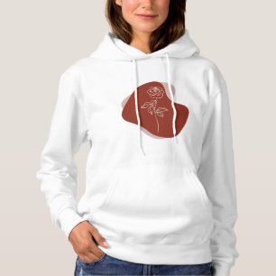 Pull À Capuche Art de ligne de rose abstraite minimaliste