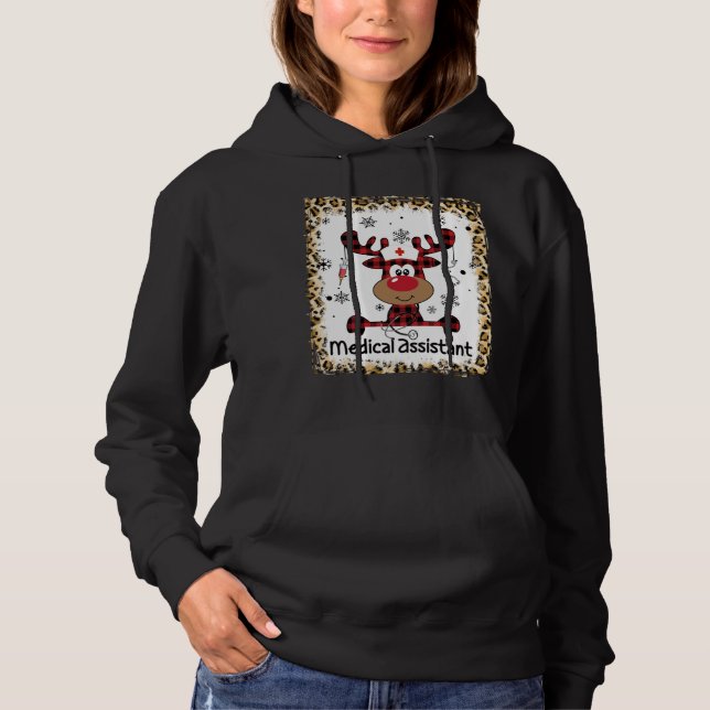Pull À Capuche Assistante Médicale blanchie Noël (Devant)