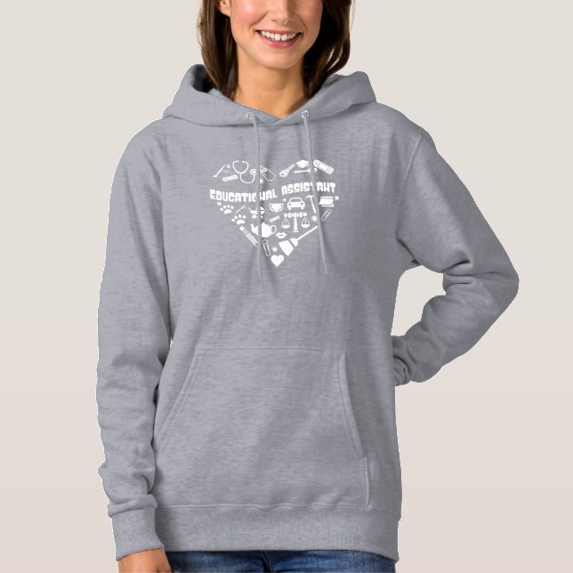 Pull À Capuche Assistante pédagogique mignonne  (Devant)