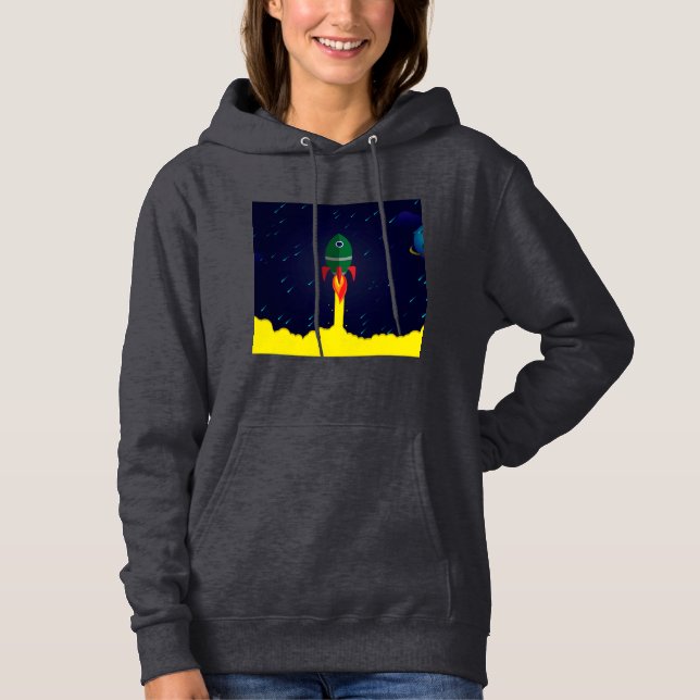 Pull À Capuche astronaute astronaute de vaisseau spatial de fusée (Devant)