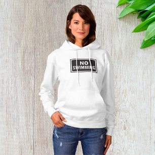 Pull À Capuche Aucun signe de natation Gras Noir et Blanc Avertis