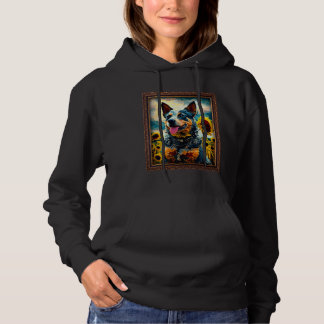Pull À Capuche Australian Cattle Painting Sunflower Flower Mom Wo