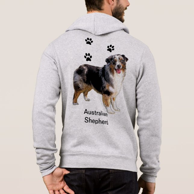 Pull À Capuche Australian Shepherd Personnalisé (Dos)