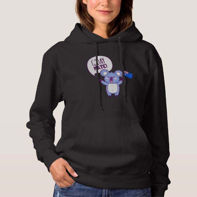 Pull À Capuche Australie Gday Mate Funny Aussie Koala Holiday (Devant)