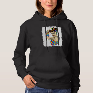 Pull À Capuche Autisme Maman Incassable Rosie Le Riveter Fort Wo