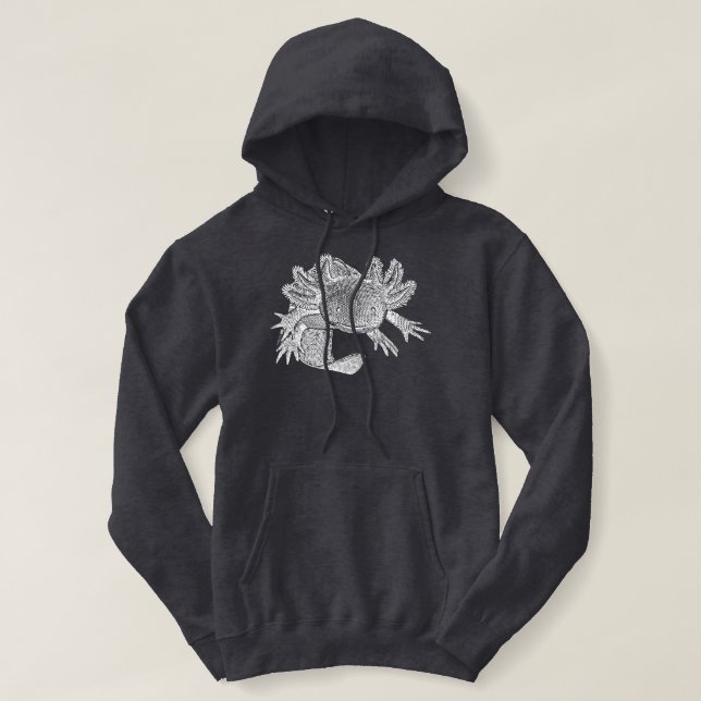 Pull À Capuche Axolotl Hoodie - WHITE (Design devant)