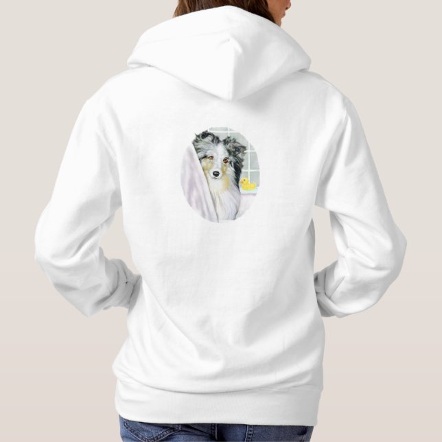 Pull À Capuche Baignoire Merle Sheltie (Dos)
