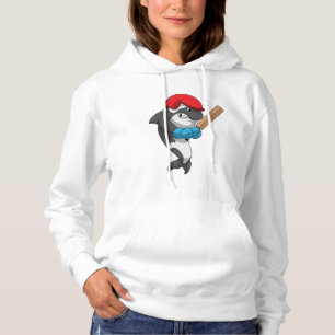 Pull À Capuche Baleine tueuse au cricket avec chauve-souris de cr