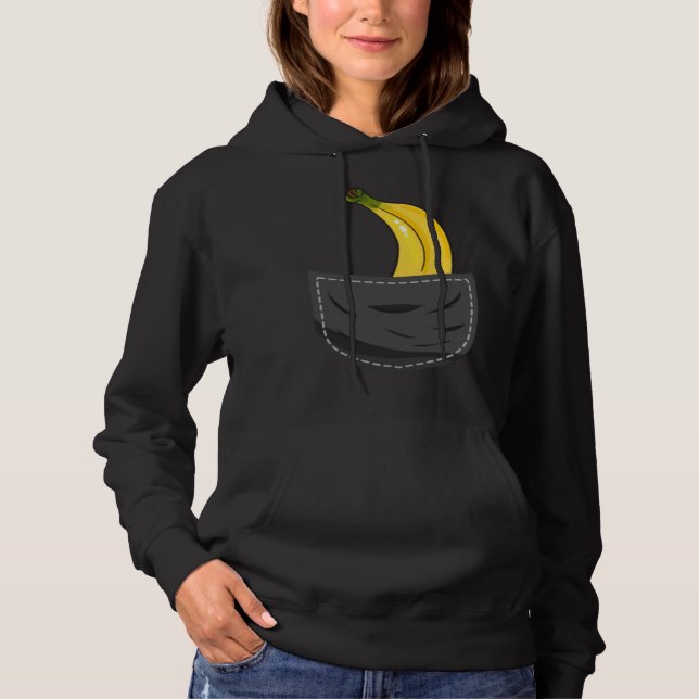 Pull À Capuche Banana In Pocket Graphic Fruit Vegan Veggie Health (Devant)