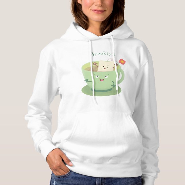 Pull À Capuche Bande dessinée de la tasse de thé mignonne humour  (Devant)