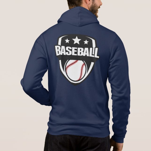 Pull À Capuche Baseball de texte personnalisé (Dos)