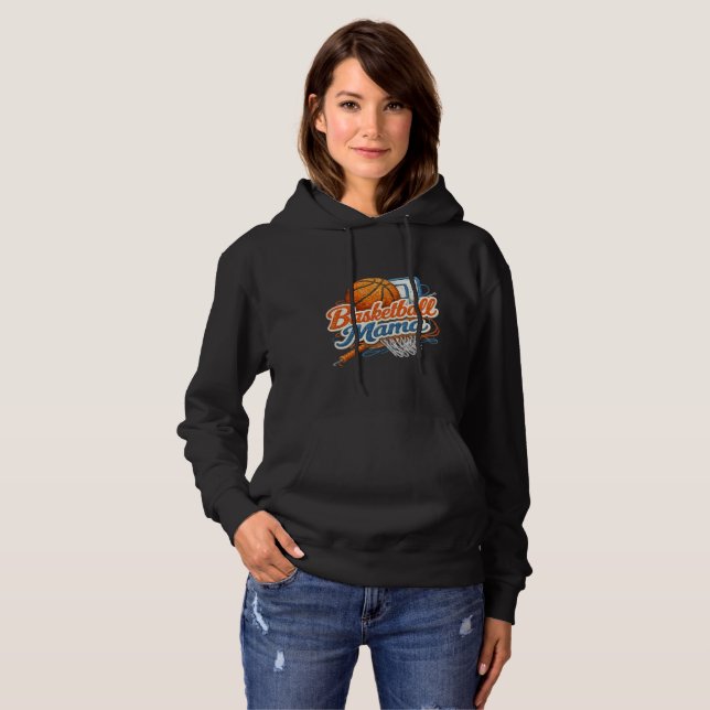 Pull À Capuche Basketball Mama Hoodie – Personalized Back Name (Devant entier)