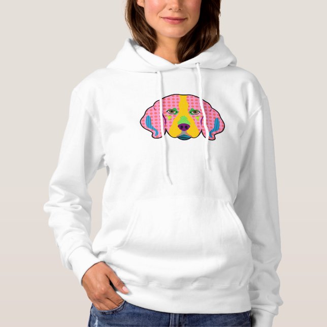 Pull À Capuche Beagle Motif Pop Art (Devant)