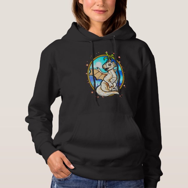 Pull À Capuche Bébé Dragon Volant Avec De Bons Dragons À Ailes (Devant)