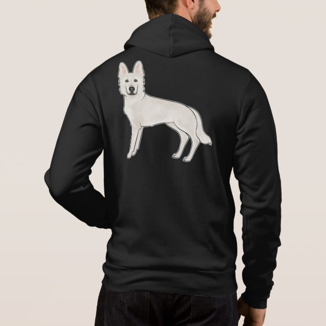 Pull À Capuche Berger Blanc Suisse Chien Mignon (Dos)