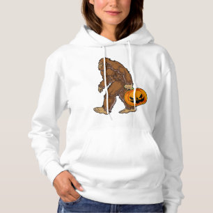 Pull À Capuche Bigfoot Sasquatch portant un T-shirt Citrouille ef